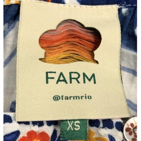 FARM Rio Wild Brazil Crop Top Square Neck Balloon Sleeve Top Womens XS - Picture 5 of 6